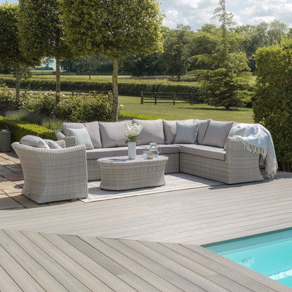 A Oxford Grand ensemble canapé d'angle en rotin avec fauteuil – Ceramic Glass