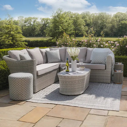 Oxford Petit ensemble canapé d'angle en rotin avec fauteuil – Ceramic Glass