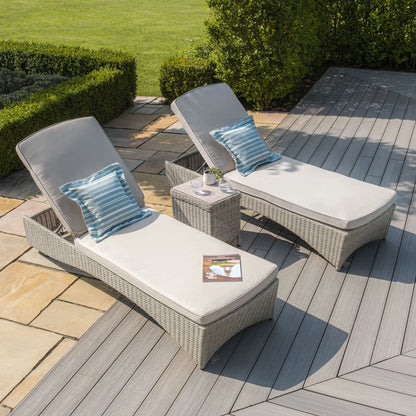 Oxford Ensemble de chaises longues en rotin – Ceramic Glass