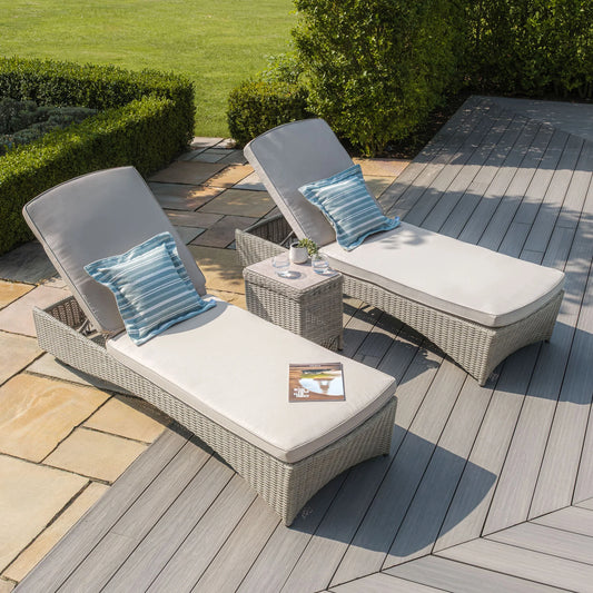 Oxford Ensemble de chaises longues en rotin – Ceramic Glass
