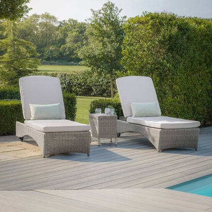 Oxford Ensemble de chaises longues en rotin – Ceramic Glass