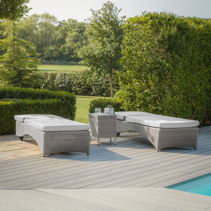 Oxford Ensemble de chaises longues en rotin – Ceramic Glass
