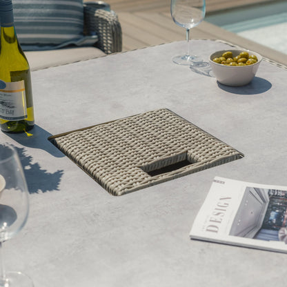 A Oxford Ensemble de canapés en rotin royal en forme de U avec table relevable – Ceramic Glass