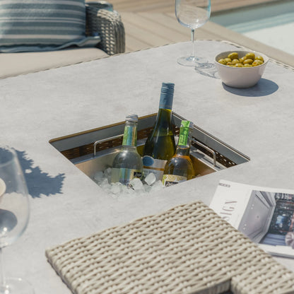 A Oxford Ensemble de canapés en rotin royal en forme de U avec table relevable – Ceramic Glass