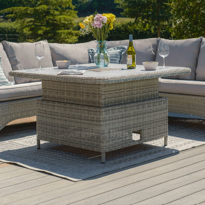 A Oxford Ensemble de canapés en rotin royal en forme de U avec table relevable – Ceramic Glass