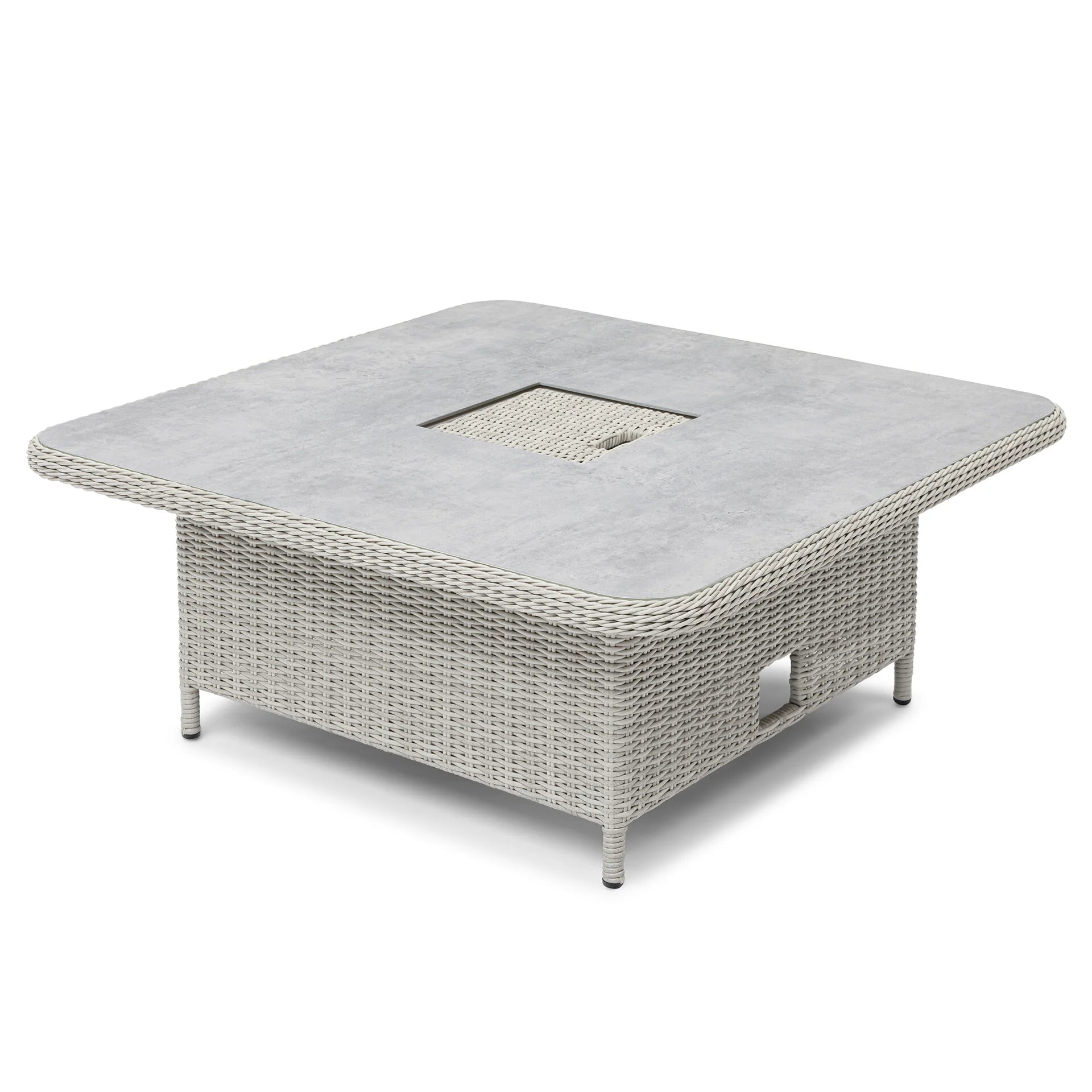 A Oxford Ensemble de canapés en rotin royal en forme de U avec table relevable – Ceramic Glass