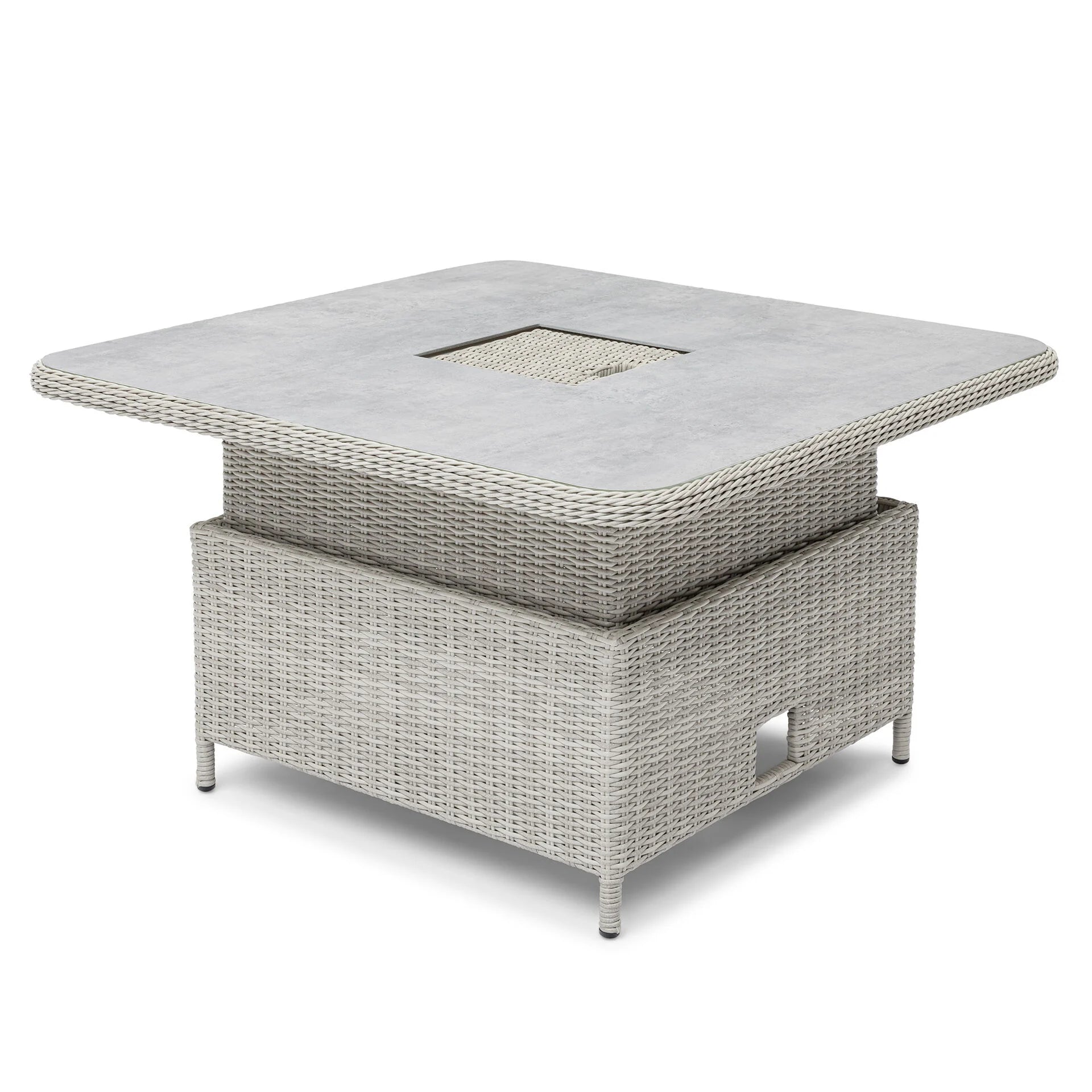 A Oxford Ensemble de canapés en rotin royal en forme de U avec table relevable – Ceramic Glass